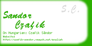 sandor czafik business card