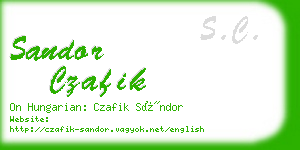 sandor czafik business card